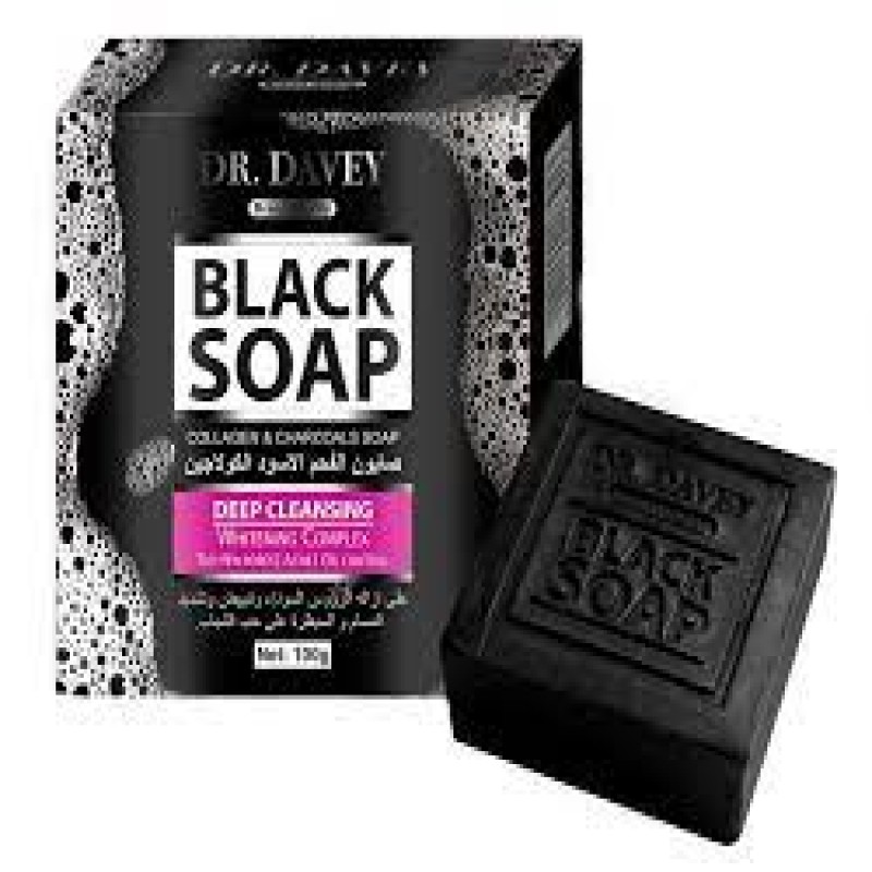 DR. DAVEY DEEP CLEANSING WHITENING COLLAGEN & CHARCOAL BLACK SOAP